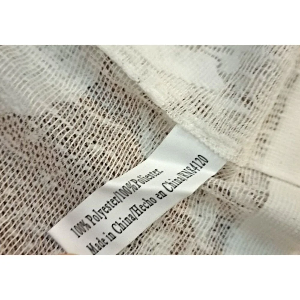 Ivory Lace Swag Curtain Floral Rose Garden Farmhouse Cottage Country 40x60